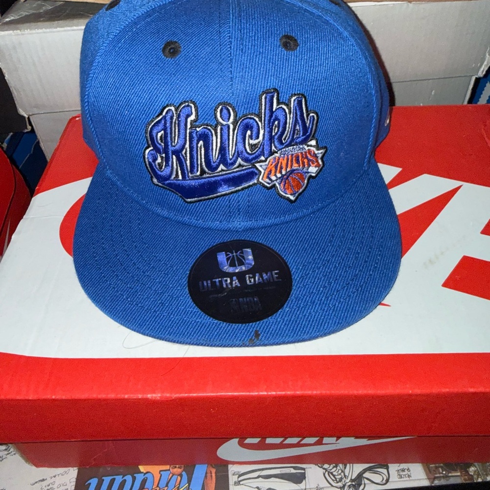 Knicks Blue Snapback Hat with Embroidered Logo